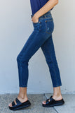Judy Blue Aila Mid Rise Cropped Relax Fit Jeans - 27" inseam