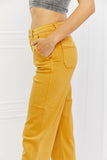 Judy Blue Jayza Straight Leg Cropped Jeans - Mustard