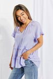 Meant To Be Tie Neck Ruffle Top - Periwinkle