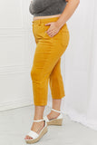 Judy Blue Jayza Straight Leg Cropped Jeans - Mustard