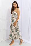 Hold Me Tight Smocked Floral Maxi Dress - Sage