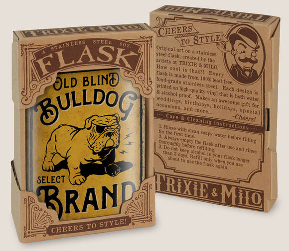 Stainless Steel Old Blind Bulldog Flask