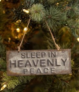Sleep in Heavenly Peace - Metal Holiday Ornament