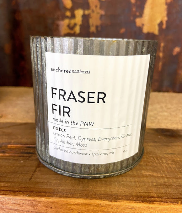 Wood Wick Fraser Fir Rustic Vintage Tin Candle