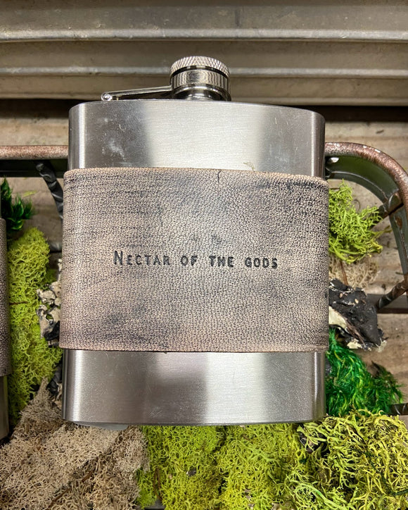 Nectar of the Gods Stainless Steel & Leather Flask