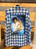 Bob Ross Plaid Up-cycled Flannel Shirt - Men's Small