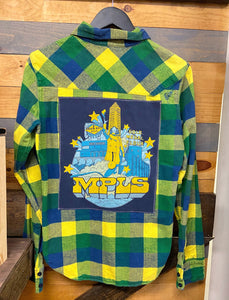 Minneapolis Retro Plaid Up-cycled Flannel Shirt - Men's Small