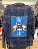 Back to the Future Plaid Up-cycled Shirt - Men's M