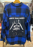 Darth Vader Plaid Up-cycled Flannel Shirt - Men's M