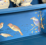 Refinished Vintage Dining Hutch  - Blue Birds