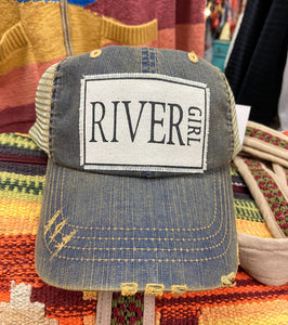 River Girl Distressed Trucker Hat