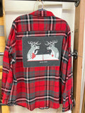 Deer Pong Holiday Plaid Up-cycled Shirt - Men's XL
