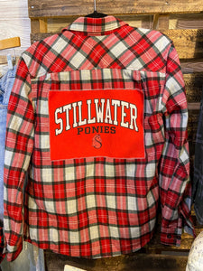 Stillwater Ponies Plaid Up-cycled Shirt - Men's Small
