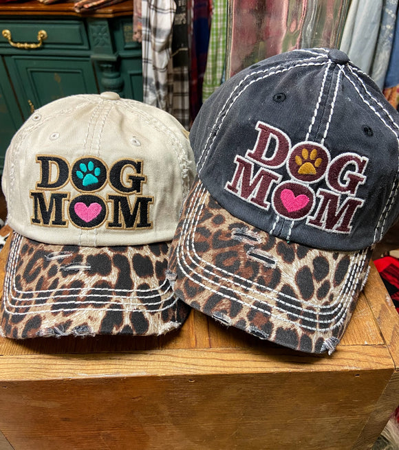 Dog Mom Vintage Baseball Hat - Leopard