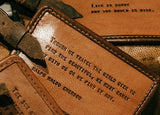 Distressed Leather Luggage Tag - Ralph Waldo Emerson