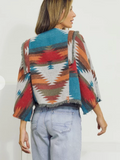 Cropped Aztec Oversized Cardigan