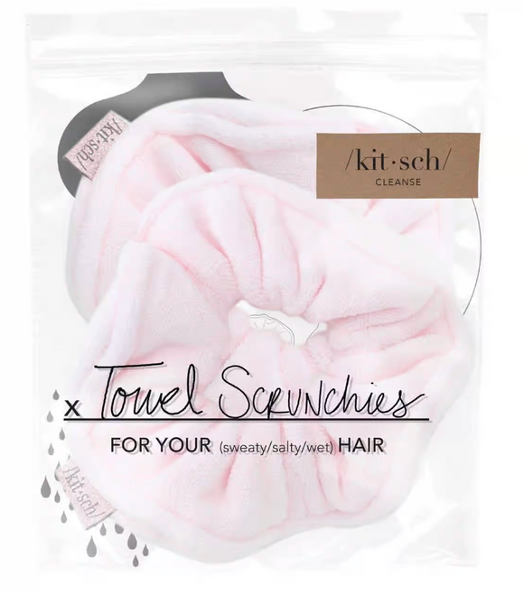 Blush Microfiber Towel Scrunchies