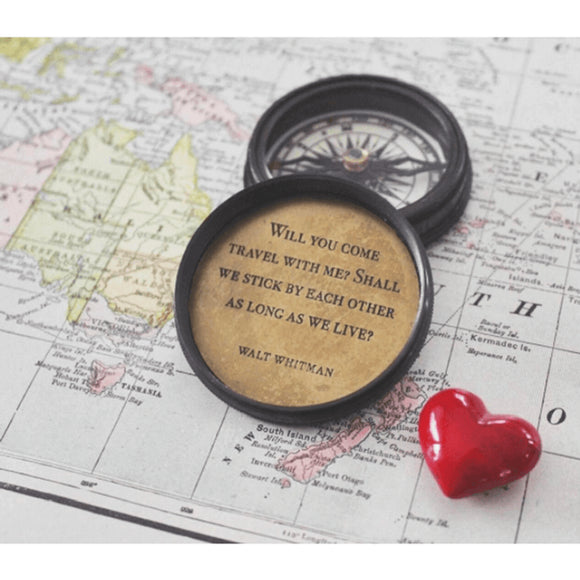 Walt Whitman Engraved Compass