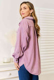 Cozy Girl Fleece Button Down Shacket - Lavender