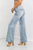 RISEN Luisa Wide Flare Trouser Jeans - Light Wash