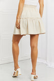 Carefree Linen Ruffle Skirt - Beige