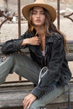 POL Corduroy Biker Jacket - Black