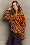 POL Abstract Oversized Pullover Sweater