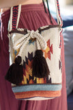 Boho Crossbody Bucket Bag - Ivory