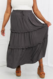 Summer Days Ruffled Maxi Skirt - Ash Grey