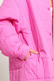 Long Quilted Jacket - Hot Pink