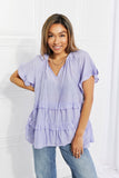Meant To Be Tie Neck Ruffle Top - Periwinkle