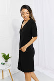 Sunday Brunch Button Down Midi Dress - Black