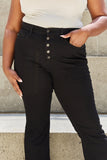 Judy Blue Lauren High Waist Button Fly Bootcut Jeans - Black