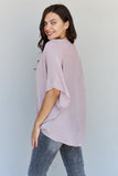 Surplice Kimono Front High Low Top - Lilac