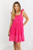 Make It Count Lace Detail Mini Dress - Hot Pink