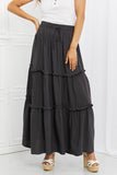 Summer Days Ruffled Maxi Skirt - Ash Grey