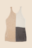 Color Blocked Sweater Tank Top