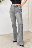 Kancan High Waist Slim Flare Jeans - Light Grey