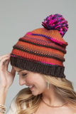 Yarn Dye Knit Pom Beanie - Campfire