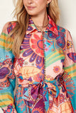 Mixed Floral Button Down Maxi Dress
