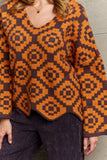 POL Abstract Oversized Pullover Sweater