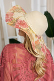 Tropical Floral Bow Detail Sun Hat